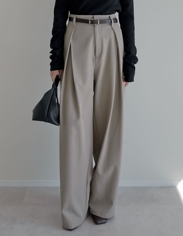 ストレッチツイルクロスワイドパンツ