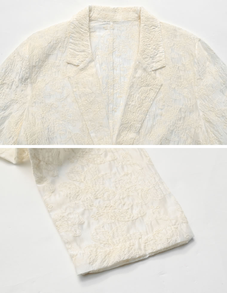 刺繍シアーテーラードジャケット