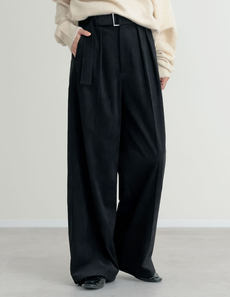コーデュロイワイドストレートパンツ