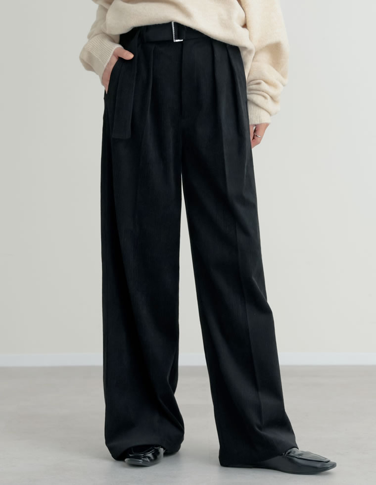 コーデュロイワイドストレートパンツ