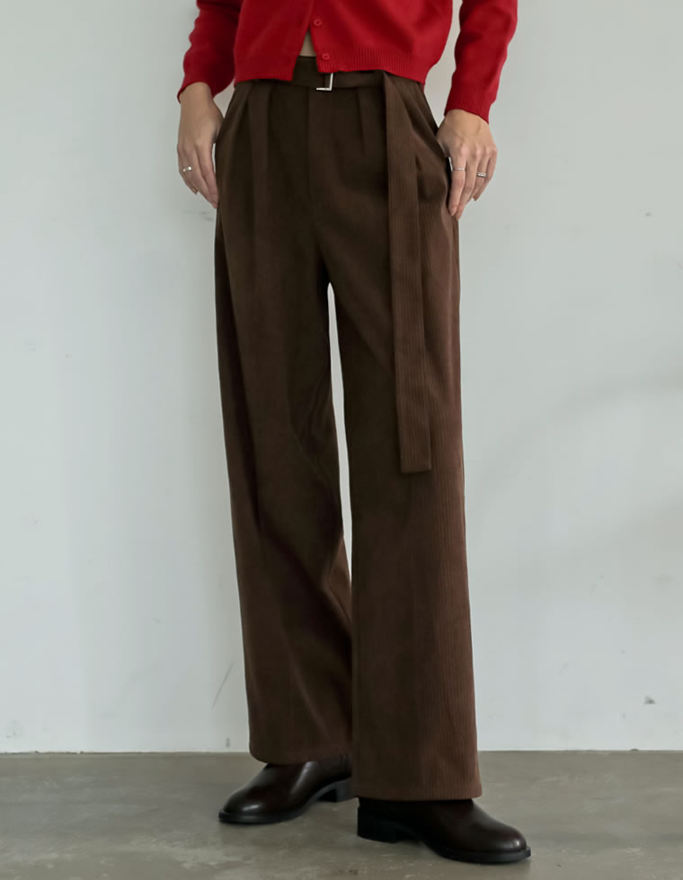 コーデュロイワイドストレートパンツ