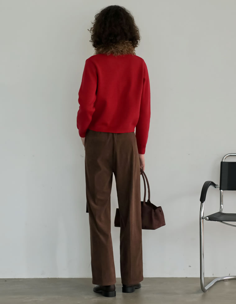 コーデュロイワイドストレートパンツ