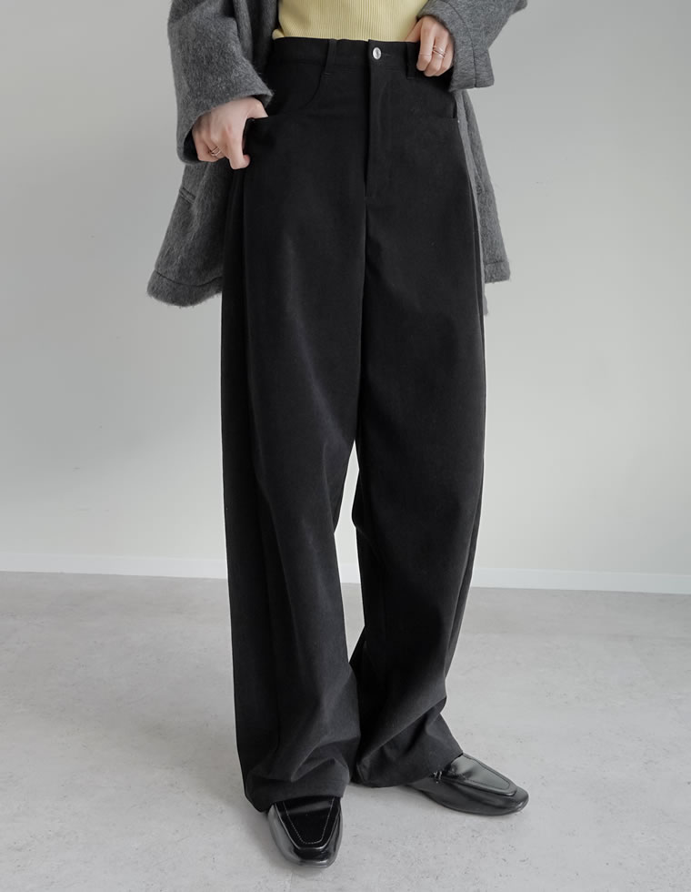 コーデュロイバレルレッグカーブパンツ