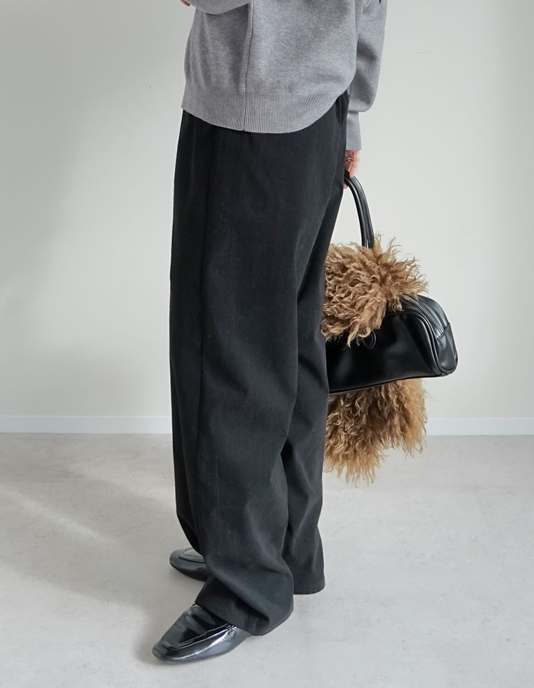コーデュロイバレルレッグカーブパンツ