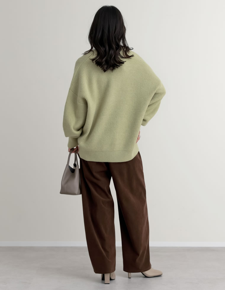 コーデュロイバレルレッグカーブパンツ