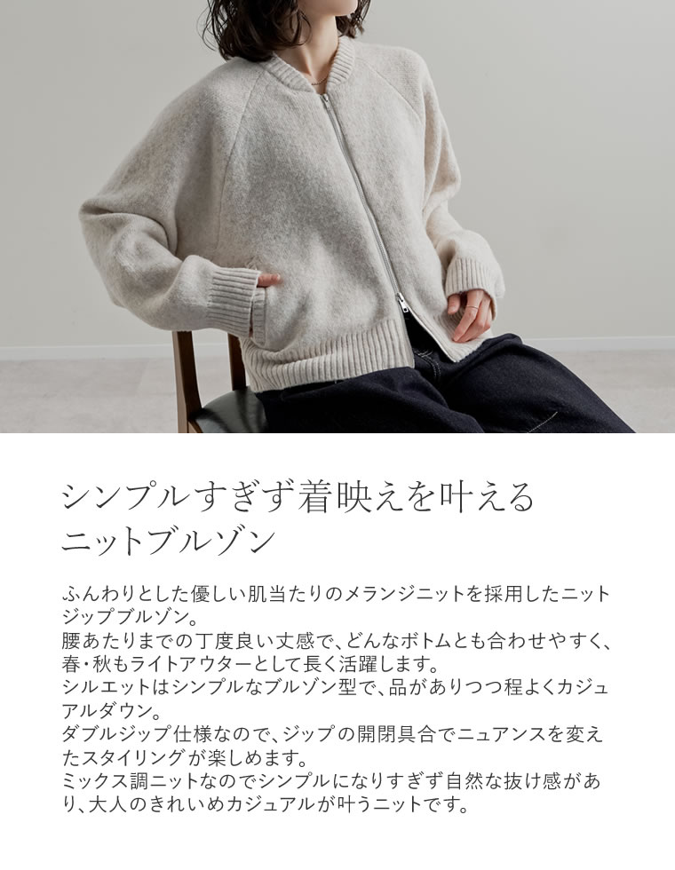 ダブルジップニットブルゾン