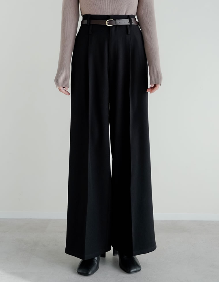 ツイルダブルベルトループワイドパンツ