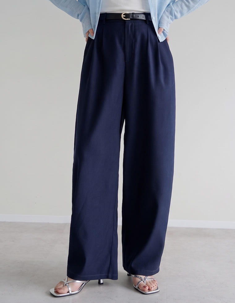 ツイルツータックバレルレッグカーブパンツ