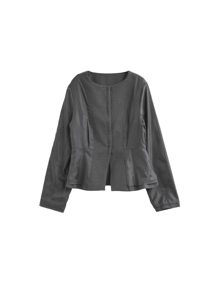 ウールライクノーカラージャケット