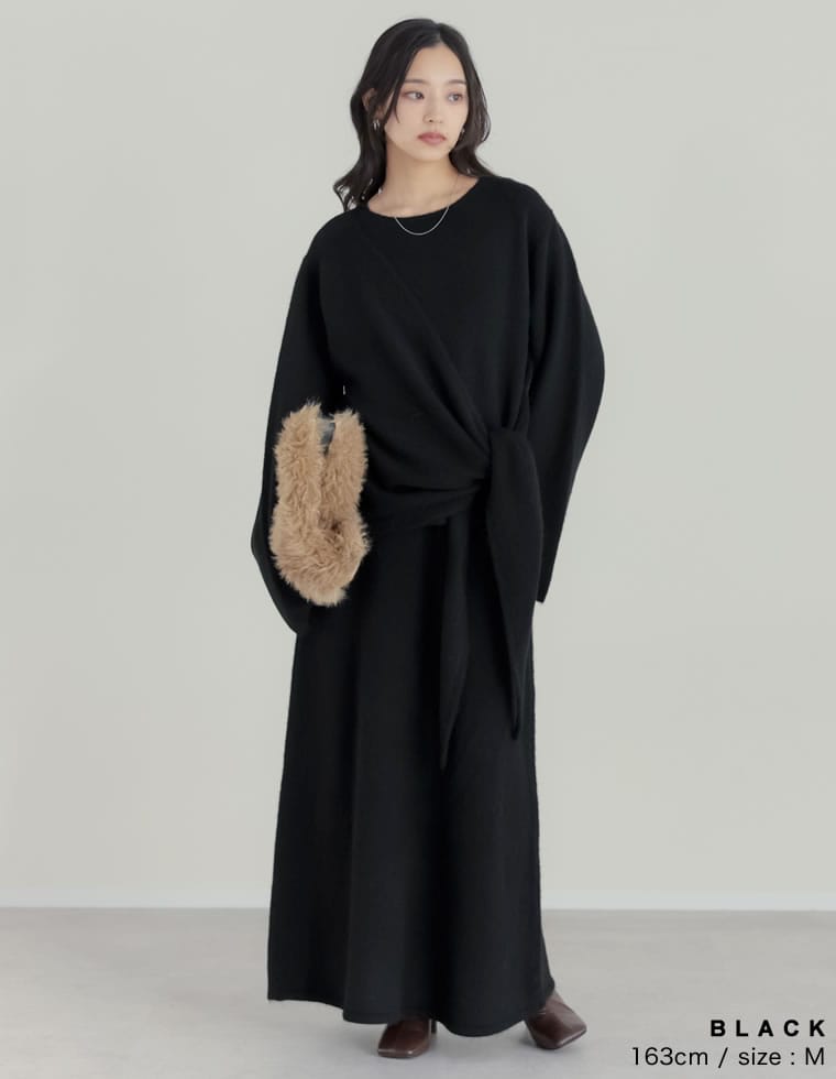 カシミヤタッチカシュクールニットアップ