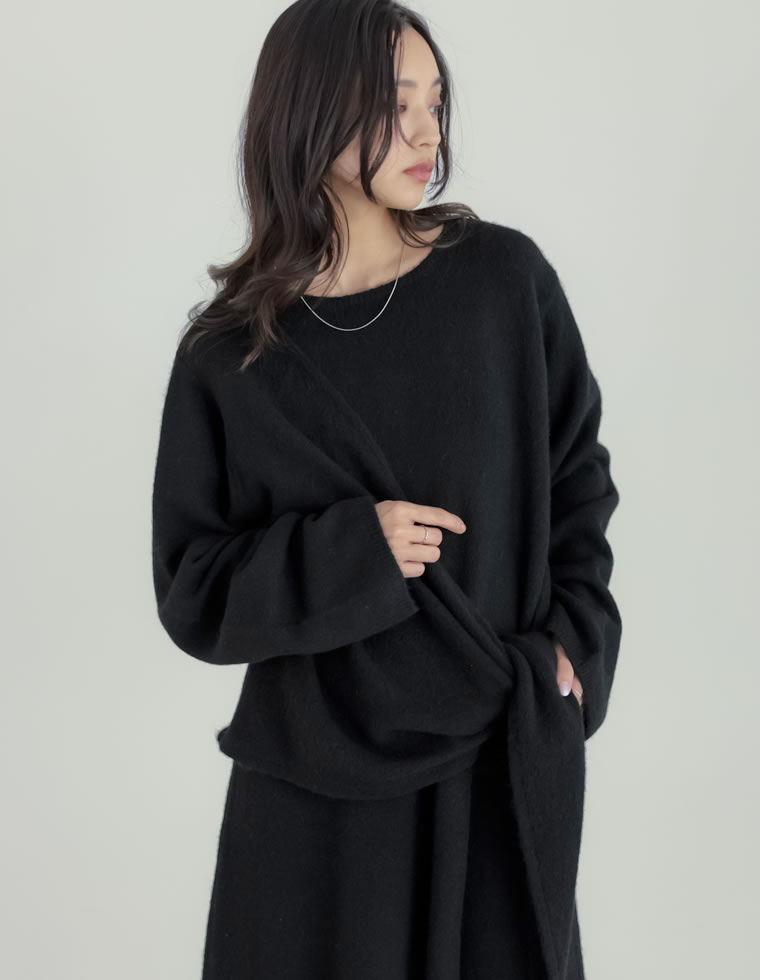 カシミヤタッチカシュクールニットアップ