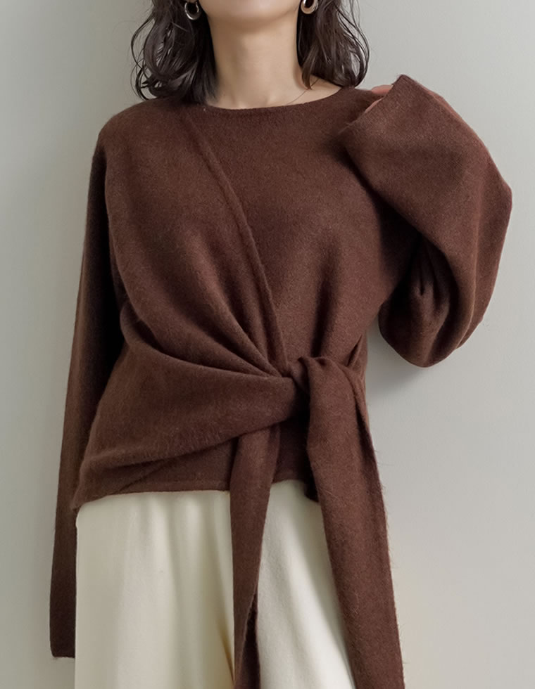 カシミヤタッチカシュクールニットアップ