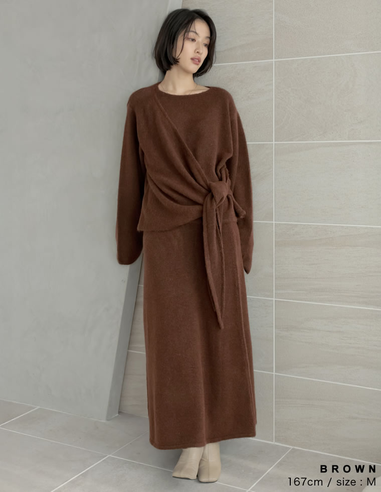 カシミヤタッチカシュクールニットアップ