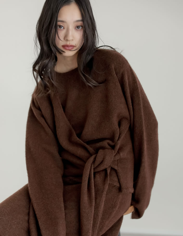 カシミヤタッチカシュクールニットアップ