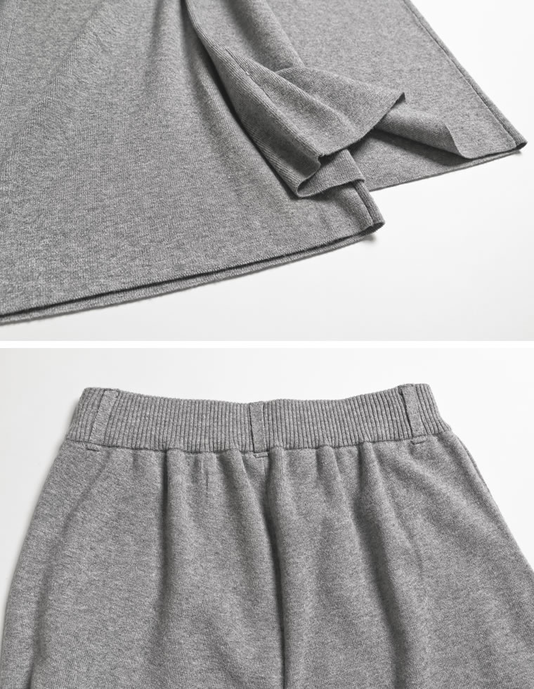 ベルトループ付きニットパンツ