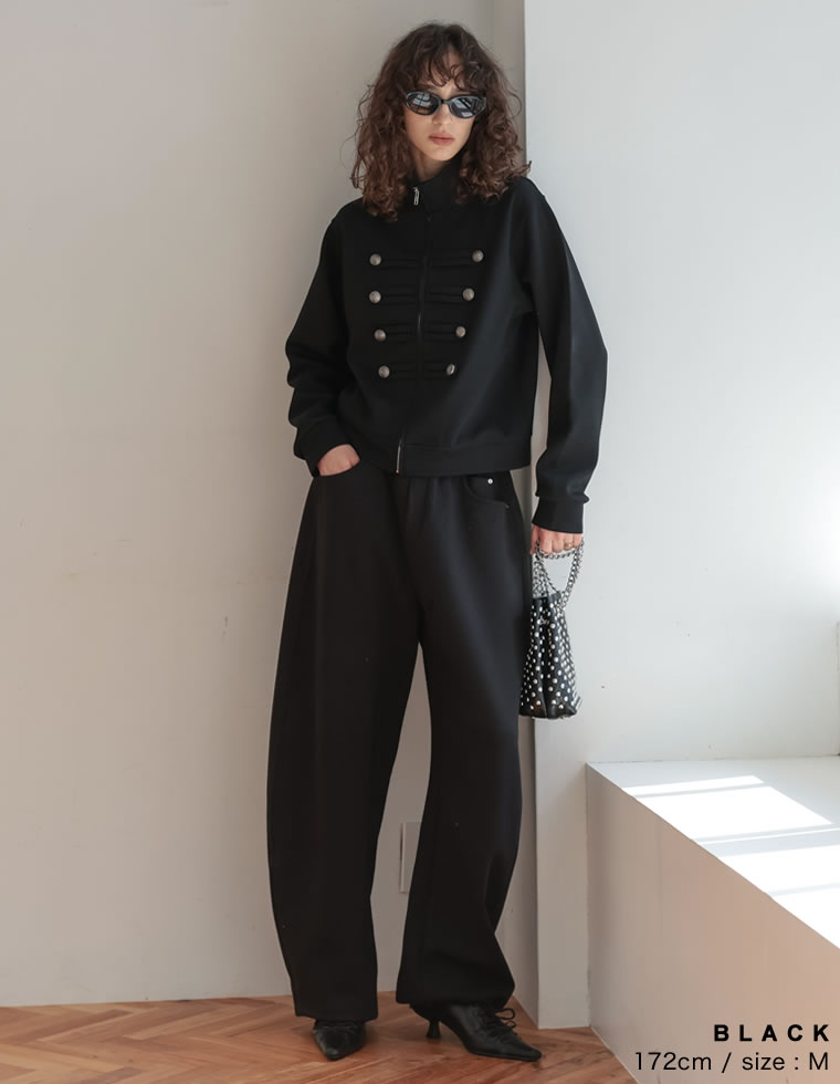 リベット付きダンボールワイドパンツ