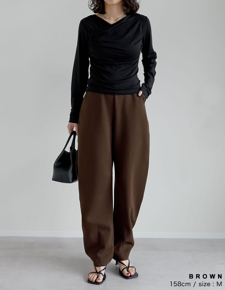 ベルトループ付きダンボールカーブパンツ