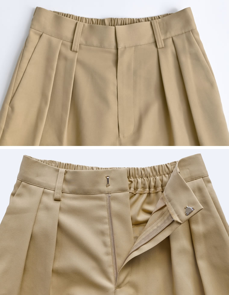 ツイルツータックワイドパンツ