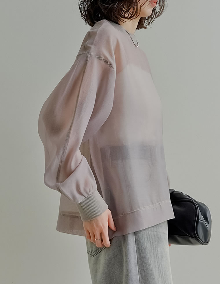ソフトオーガンジープルオーバー