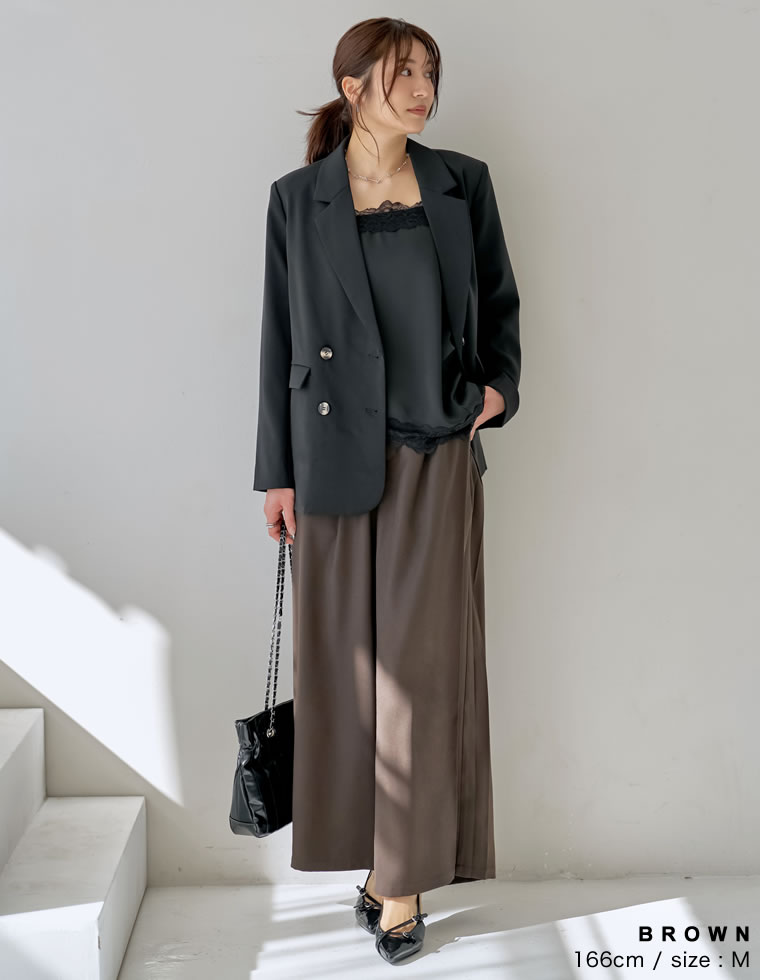 ツイルサイドタックストレートパンツ