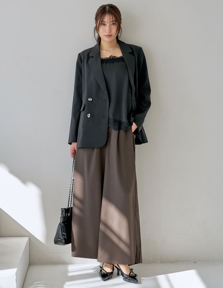 ツイルサイドタックストレートパンツ