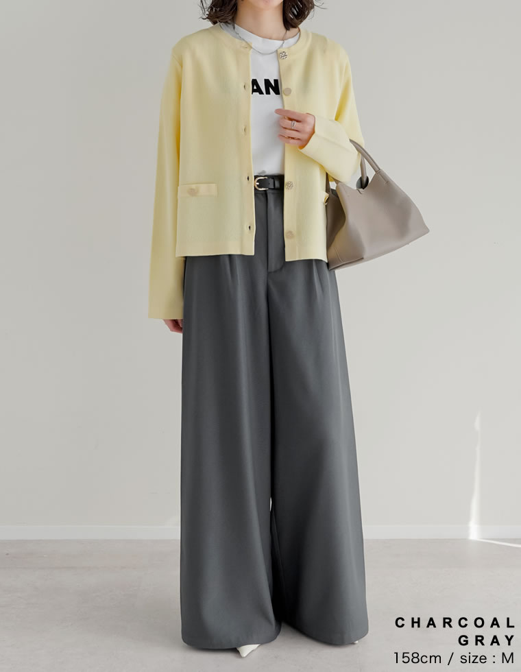 ツイルサイドタックストレートパンツ