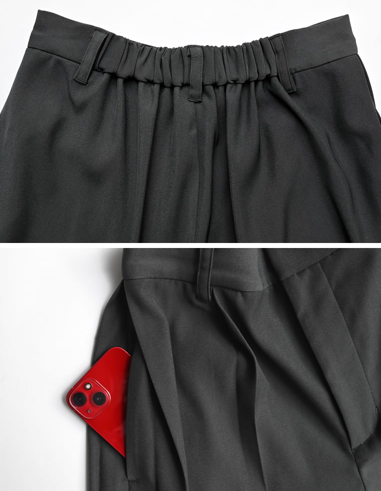 ツイルサイドタックストレートパンツ