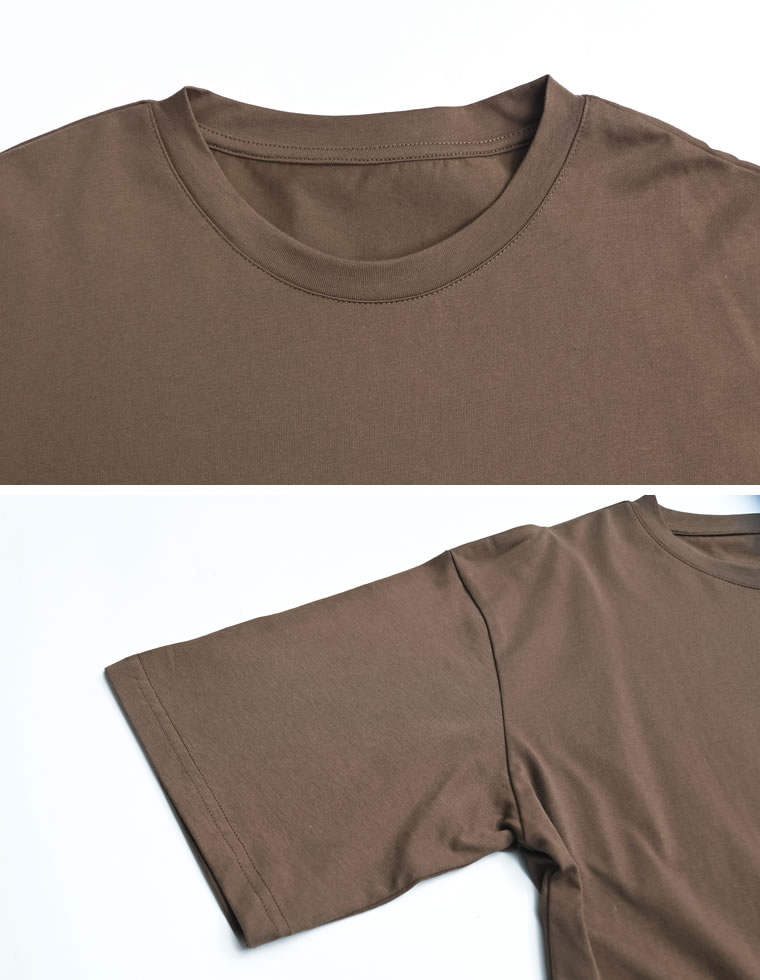 コットン裾ドロストクロップドTシャツ
