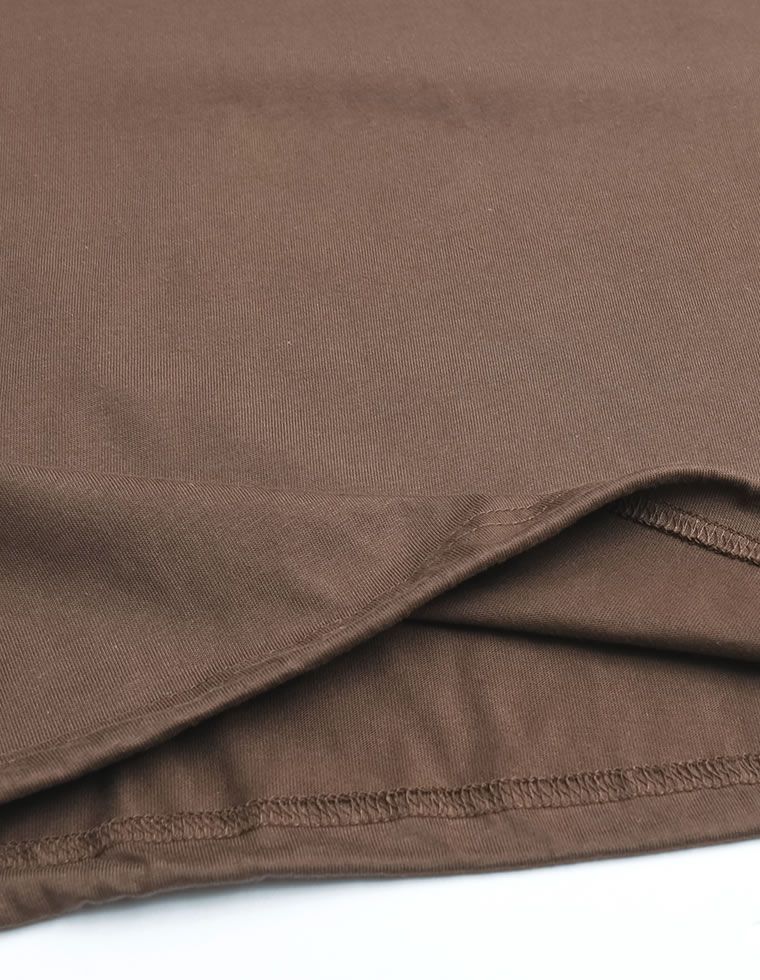 コットン裾ドロストクロップドTシャツ
