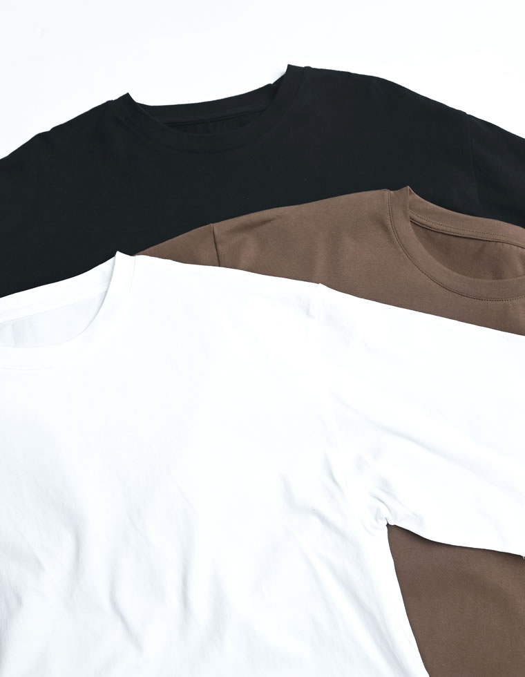コットン裾ドロストクロップドTシャツ