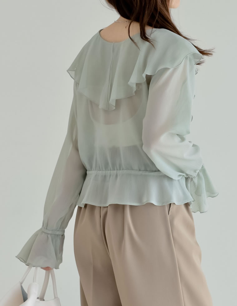 2WAYシフォンフリルブラウス