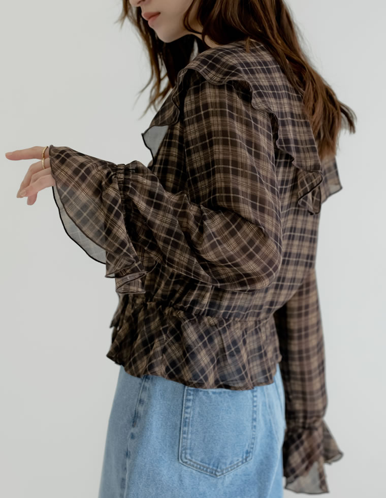 2WAYシフォンフリルブラウス