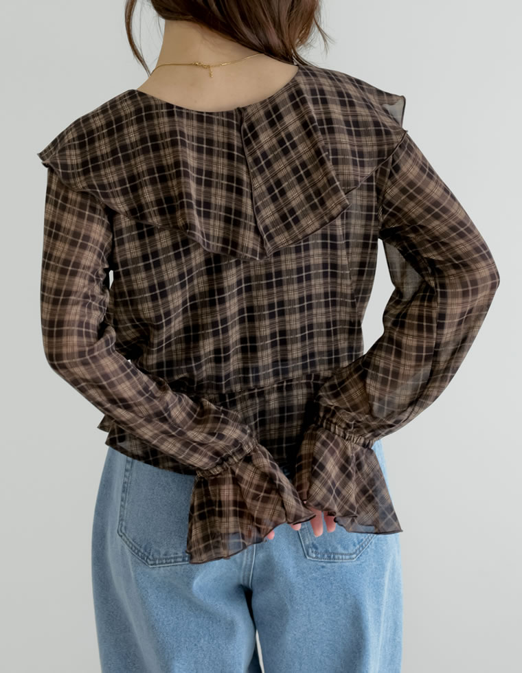 2WAYシフォンフリルブラウス