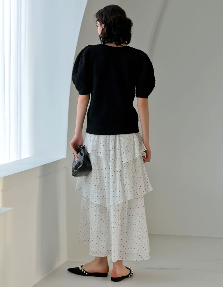 シアーアシメティアードロングスカート
