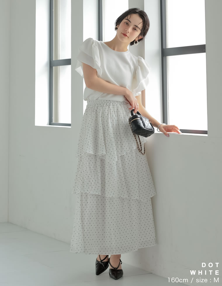 シアーアシメティアードロングスカート