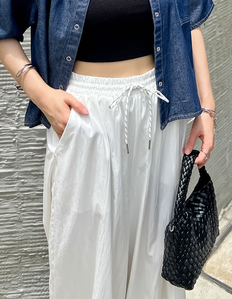 撥水加工パラコードバレルレッグパンツ