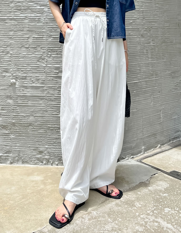 撥水加工パラコードバレルレッグパンツ