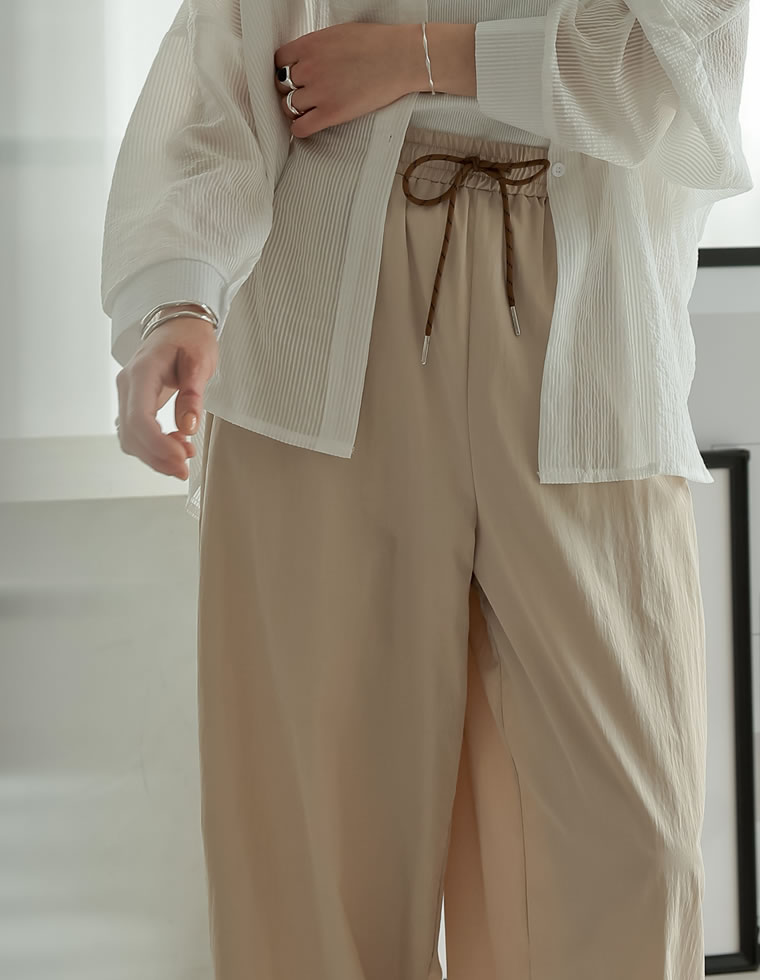 撥水加工パラコードバレルレッグパンツ