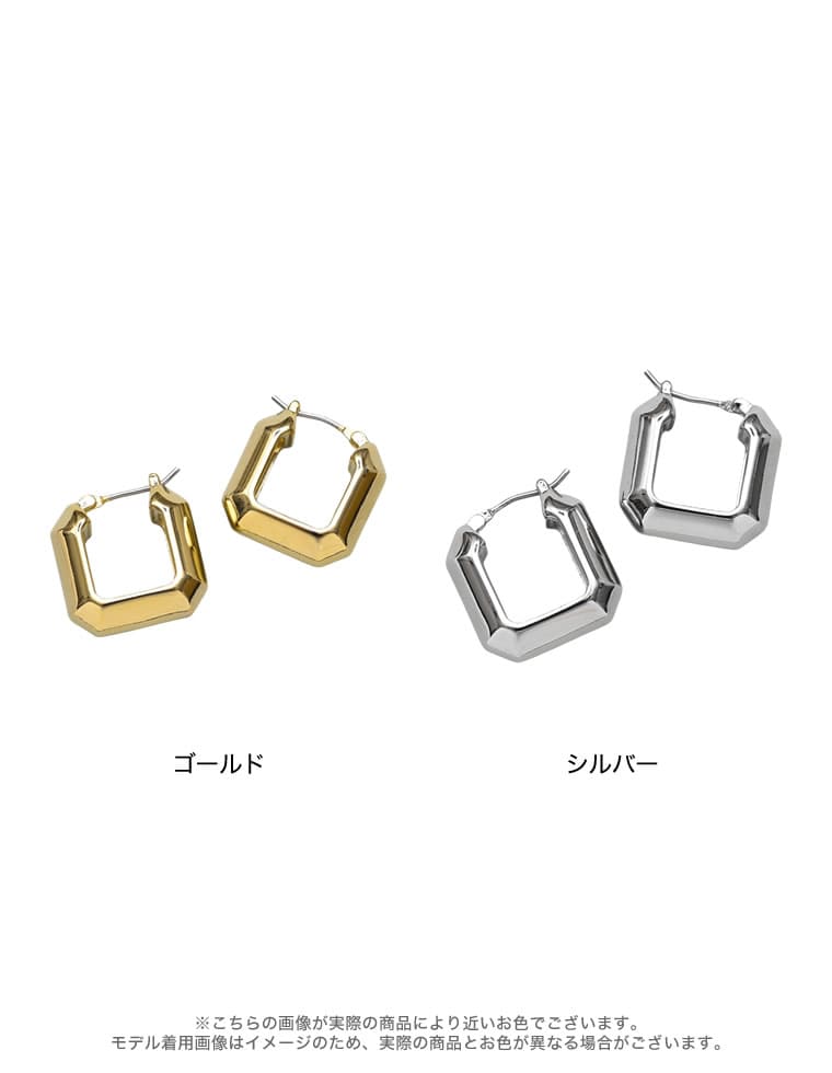 スクエアフープピアス[mb]
