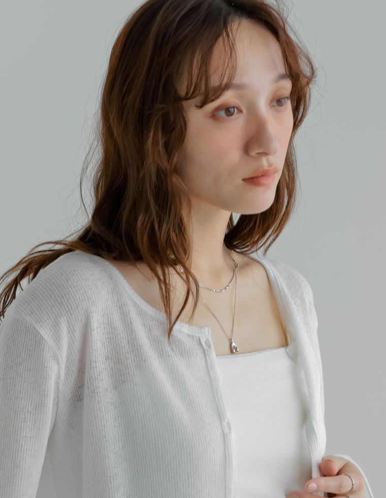 アーチモチーフ付2連チェーンネックレス[mb]
