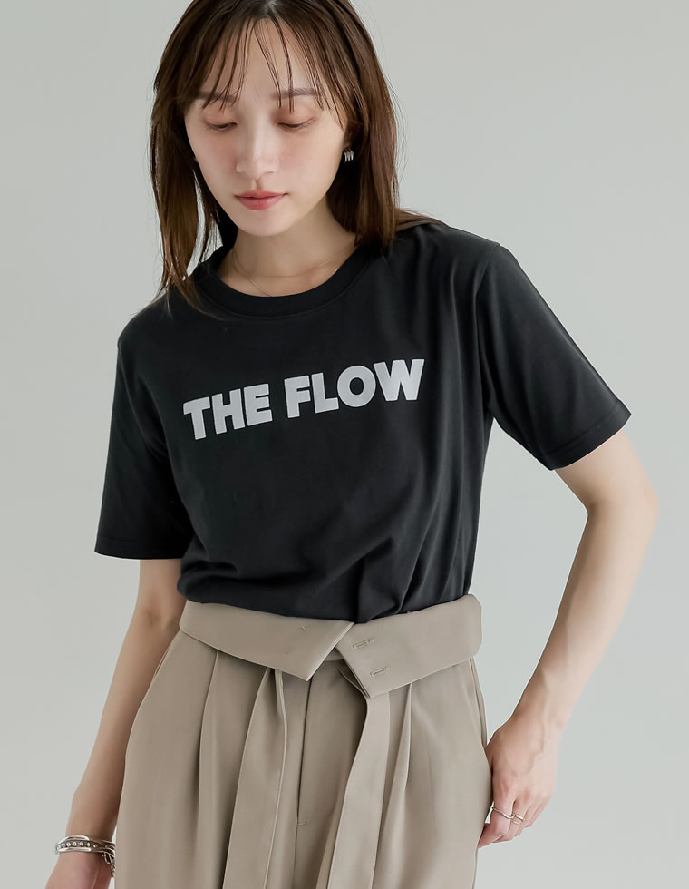 天竺フロッキーロゴプリントTシャツ
