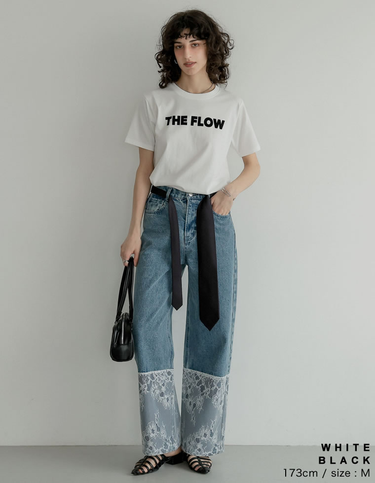天竺フロッキーロゴプリントTシャツ