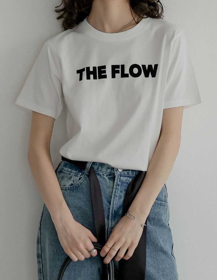 天竺フロッキーロゴプリントTシャツ
