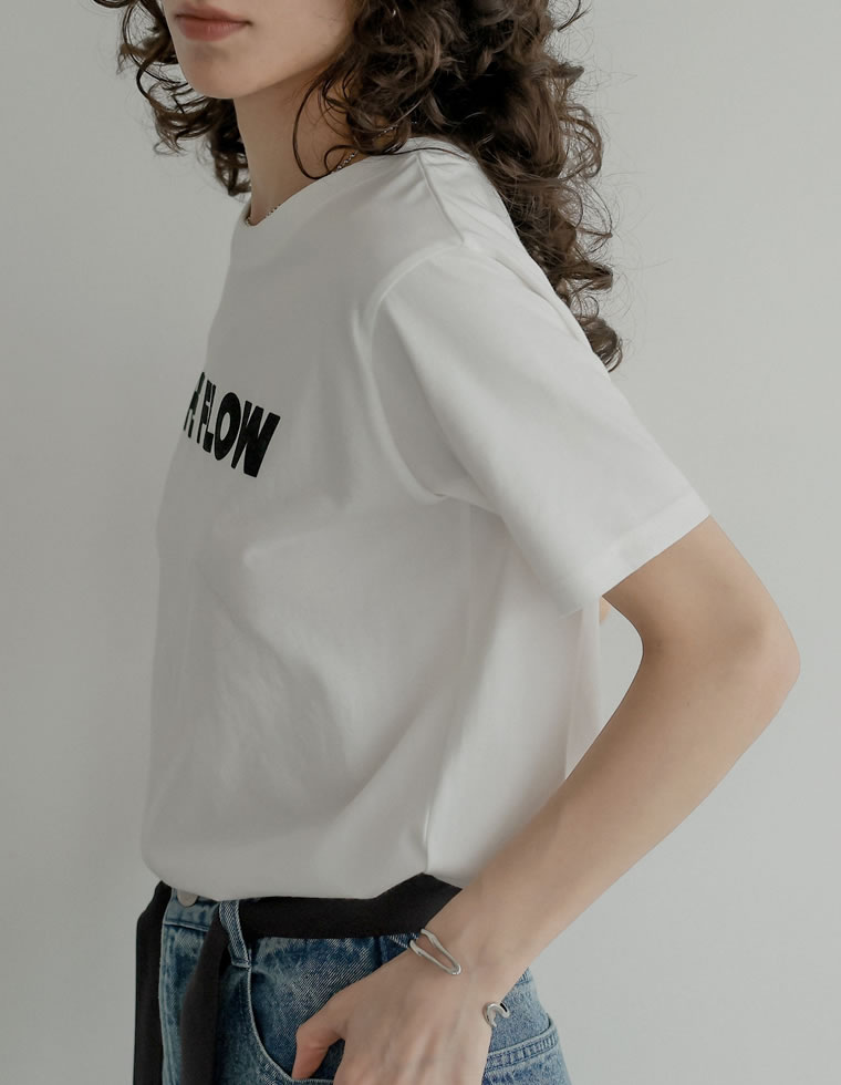 天竺フロッキーロゴプリントTシャツ
