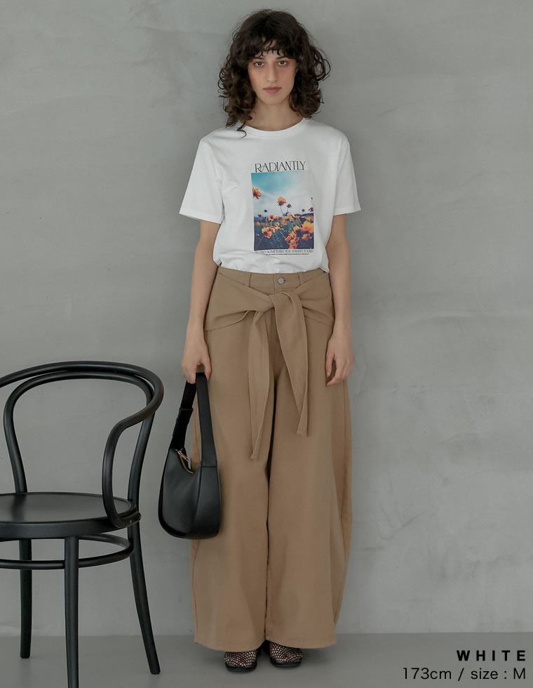 フラワーフォトプリントTシャツ