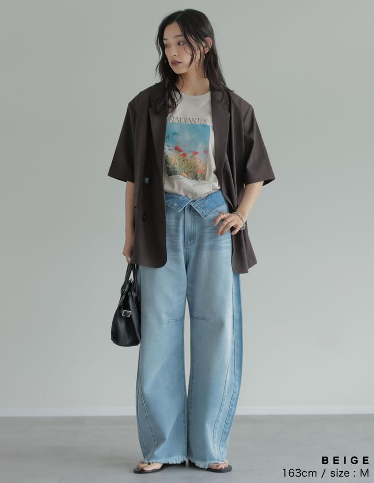 フラワーフォトプリントTシャツ