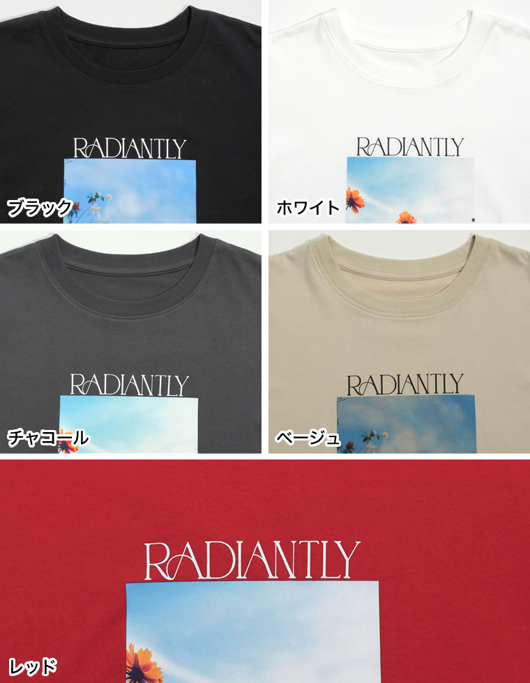 フラワーフォトプリントTシャツ