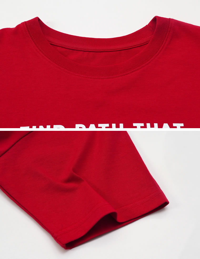 プレーティング天竺スローガンTシャツ