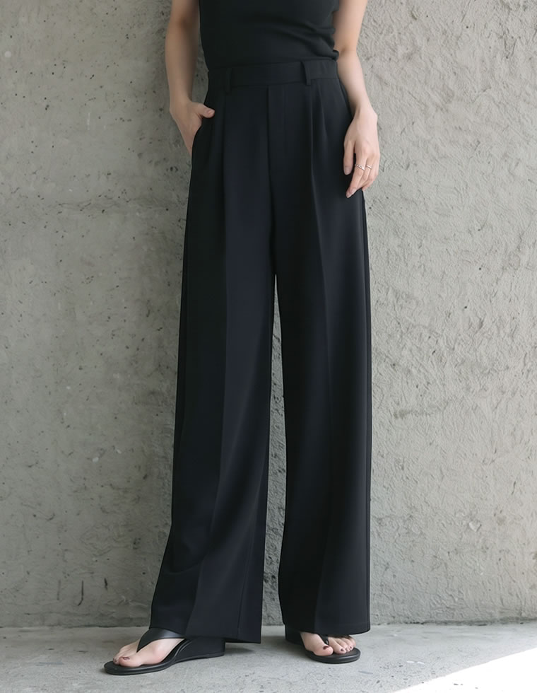 カットジョーゼットストレートパンツ