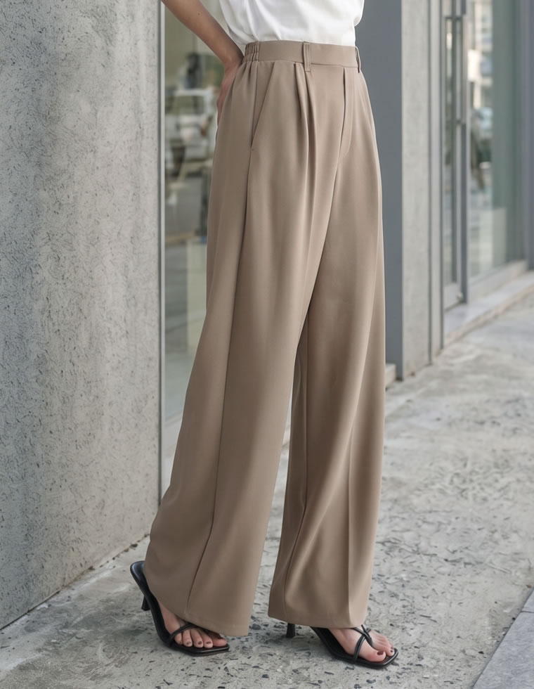 カットジョーゼットストレートパンツ